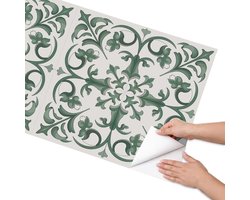 Coloray Meubel Wrap Folie - Groente Meubelfolie - 65x130 cm - Meubel Wrap Folie Groene ornamenten - Plakfolie Meubels - Klassiek Meubelfolie - Decoratiefolie Zelfklevend - Slaapkamer decoratie - Bloemen en planten