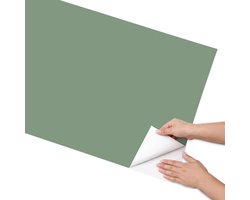 Coloray Meubel Wrap Folie - Groente Meubelfolie - 65x130 cm - Meubelfolie Zelfklevend Gedempt groen - Wrapfolie Keuken - Minimalist Meubelfolie - Decoratiefolie - Tafeldecoratie - Achtergronden en patronen