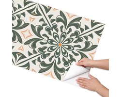 Coloray Meubel Wrap Folie - Groente Meubelfolie - 65x130 cm - Plakfolie Meubels Retro tegels - Decoratiefolie Zelfklevend - Geometrische Meubelfolie - Meubelfolie Zelfklevend - Badkamer decoratie - Achtergronden en patronen