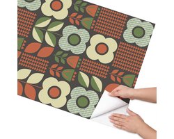 Coloray Meubel Wrap Folie - Groente Meubelfolie - 75x150 cm - Plakfolie Meubels Bloemenfolklore - Decoratiefolie Zelfklevend - Retro Meubelfolie - Meubelfolie Zelfklevend - Badkamer decoratie - Bloemen en planten