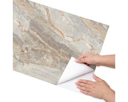 Coloray Meubel Wrap Folie - Romig Meubelfolie - 50x100 cm - Meubel Wrap Folie Marmeren elegantie - Plakfolie Meubels - Klassiek Meubelfolie - Decoratiefolie Zelfklevend - Slaapkamer decoratie - Texturen