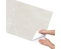 Coloray Meubel Wrap Folie - Romig Meubelfolie - 65x130 cm - Meubelfolie Zelfklevend Marmeren elegantie - Wrapfolie Keuken - Klassiek Meubelfolie - Decoratiefolie - Tafeldecoratie - Texturen
