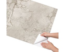 Coloray Meubel Wrap Folie - Romig Meubelfolie - 75x150 cm - Decoratiefolie Steenstructuur - Meubel Wrap Folie - Minimalist Meubelfolie - Plakfolie Meubels - Keuken decoratie - Texturen