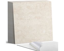 Coloray Plaktegels - Natuurlijke lichte steen Zelfklevende Tegels - 20 cm x 20 cm - Romig Plaktegels - 20 stuks - Vierkant PVC Tegels - Plaktegels Badkamer - Plaktegels Vloer - Vinyl Tegels - Wandtegel Zelfklevend