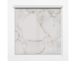 Coloray Rolgordijn Verduisterend - Wit Marmer Blackout Rolgordijn - 110x140 cm - Grijs Uv-Bestendig Rolgordijn - Abstracties Verduisterend Rolgordijn Woonkamer - Rolgordijn Op Raamopening