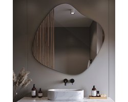 Coloray Spiegel - Organische Spiegel - 48,3 cm x 47,9 cm - Woonkamer Spiegel - Spiegel in Organische Vorm - Spiegel Asymmetrisch - Industriële Wandspiegel - Badkamerspiegel – Eetkamerspiegel – Keukenspiegel – Kantoorspiegel