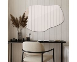 Coloray Spiegel - Scandinavische Decoratie - 70 cm x 45,5 cm - Organische Spiegel - Spiegel Woonkamer - Spiegel Organische Vorm - Spiegel Asymmetrisch - Grote Spiegel Wandspiegel - Decoratie Spiegel