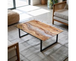 Coloray Tafelblad - Tafelblad Van Glas - 100x70 cm - Beige - Rechthoek Glazen Tafelblad - Salontafel Blad - Gehard Glas Tafelblad - Glazen Blad - Tafelblad Van Gehard Glas woonkamerdecoratie