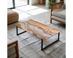 Coloray Tafelblad - Tafelblad Voor Buiten - 140x70 cm - Beige - Rechthoek Glazen Tafelblad - Los Tafelblad - Tafelblad Glas - Glas Voor Tafelblad - Tafelblad Van Glas woonkamerdecoratie