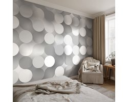 Coloray Vliesbehang - Grijs Snellijm Behang - 250x104 cm - Grijze Cirkels Muurschildering - Gang behang Achtergronden En Patronen - Fotobehang Vlies - Slaapkamer behang