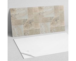 Coloray Wandpanelen Zelfklevend - Mozaïekpatroon van steen PVC Wandpanelen - 120 cm x 60 cm - Beige Muurpaneel - 1 stuk - Texturen Wandpanelen Zelfklevend - Wandpanelen Keuken - Wandpaneel Badkamer