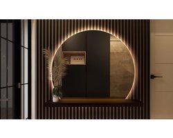 Coloray Wandspiegel LED - Spiegel XL LED - 84 cm x 100 cm - Grote Badkamerspiegel LED - Wandspiegel Slaapkamer LED - Warm licht - Decoratieve Spiegel Gang - Grote Woonkamer Spiegel LED - Toiletspiegel LED - Asymmetrische Spiegel LED