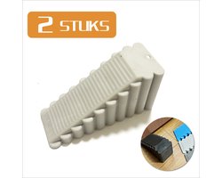 Colorful Sun® Deurstopper – 2 Stuks – Extra Hoog tot 48mm – Rubberen Deurwig – Voor Zware Buitendeuren – Geschikt voor Cement, Ruwe Tegels & Steen – Grijs