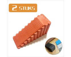 Colorful Sun® Deurstopper – 2 Stuks – Extra Hoog tot 48mm – Rubberen Deurwig – Voor Zware Buitendeuren – Geschikt voor Cement, Ruwe Tegels & Steen – Rood