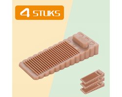 Colorful Sun® Deurstopper - 4 Stuks - Hoogte Verstelbaar - Met antislip - Rubberen Deurwig - Deurvastzetter - Deurklem - voor binnen en buitendeuren - Tapijt, Floor en Door - Deurstop - Bruin
