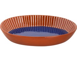 Colori Del Sud - Mezquita - Schaal - 1,3 L - 28 x 20 cm - Blauw/Wit/Bruin - Aardewerk