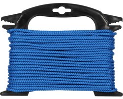 Coloured Rope Industrieel Touw op Rol - 4mm - 20m - Gevlochten - Blauw | Industriële Touwen voor Binnen en Buiten | Bestand Tegen Schuren en Rotting