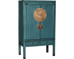Colours of the Orient Chinese Bruidskast Azuurblauw – Relaxing Aqua – Oosterse Kast – Aziatische Kast – Chinese Kast – Handgemaakt in China