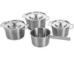Combekk Forest Pro 4-delige RVS Pannenset - Gerecycled RVS - PFAS-vrij - Geschikt voor inductie en oven - Vaatwasserbestendig