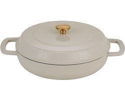 Combekk - Gietijzeren Braadpan - Model Braiser - Zandkleur - Ø 28 cm - 3 L - Geschikt voor Inductie - 100% Gerecycled - PFAS vrij