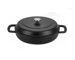 Combekk - Gietijzeren Braadpan - Model Braiser - Zwart - Ø 28 cm - 3 L - Geschikt voor Inductie - 100% Gerecycled - PFAS vrij