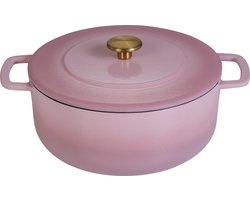 Combekk Gietijzeren Braadpan Ø24cm - 100% Gerecycled - PFAS vrij - Geschikt voor Inductie - 3,8L - Roze