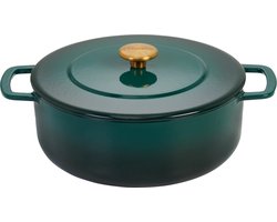 Combekk Gietijzeren Braadpan Ø28cm / Dutch oven - 100% Gerecycled - PFAS vrij - Geschikt voor alle warmtebronnen - 5,3L - Holly Green