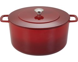 Combekk Gietijzeren Braadpan Ø32cm / Dutch oven - 100% Gerecycled - PFAS vrij - Geschikt voor alle warmtebronnen - 512L - Cherry