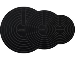 Combekk Inductie Beschermer Set 3st. - 100% BPA-vrij silicone - Inductie Matjes Rond - Panbeschermers - Onderzetters Pannen - Inductie afdekplaat - Set 3 stuks