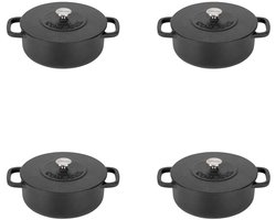 Combekk Mini Dutch Oven-Zwart-12cm-Set-4x