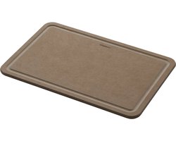 Combekk Snijplank met sapgeul - 100% Gerecycled - Microplasticvrij - Antibacterieel - Vaatwasserbestendig - 15 x 20cm - Bruin