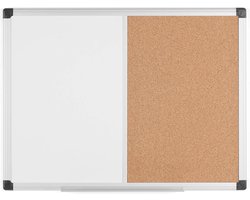 Combi Bord Kurk - Magnetisch Whiteboard - Geanodiseerd Aluminium Omlijsting - 60x45 cm