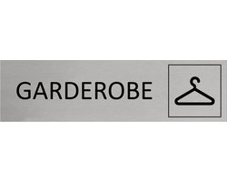 CombiCraft deurbordje Garderobe in zilver met tape - 165 x 45 mm