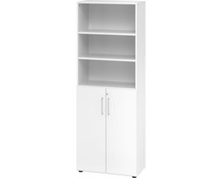 Combikast BETA 9 breed - 6 OH - met deuren Wit metalen handvat