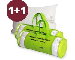Combinatieaanbieding Bamboe Traagschuim Kussens - 2 Luxe Orthopedische Hoofdkussens met Afneembare Bamboe Hoes - Koelende, Ademende & Drukverlagende Slaapkussens - 70 cm x 50 cm