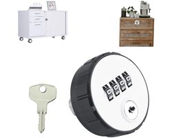 Combinatieslot, keukenkastslot, ladesloten, rond hangslot met sleutel, digitaal wachtwoordslotenkastslot, toepasbaar voor kasten, laden, archiefkasten, kluisjes, postbus, elektriciteitsmeterkast (20mm, wit)