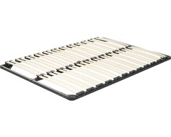 COMBOURG - Lattenbodem - Zwart - 180 x 200 cm - Staal