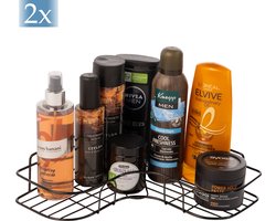 Comforder Doucherek Zonder Boren Zwart - Set van 2 Doucherekjes Hangend - Badkamerrek