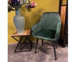 comfort living furniture - eetakamerstoel Lukas - velvet/velours - Donkergroen