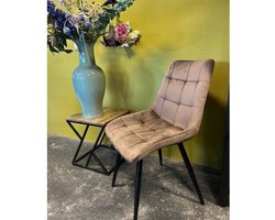 comfort living furniture - eetkamerstoel jacob - velvet/velours - bruin/mokka