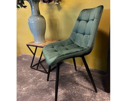 comfort living furniture - eetkamerstoel jacob - velvet/velours - groen
