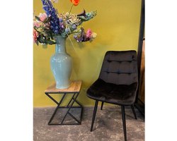 comfort living furniture - eetkamerstoel jacob - velvet/velours - zwart