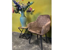 comfort living furniture - eetkamerstoel lukas - velvet/velours - bruin