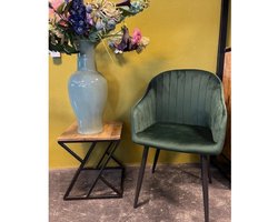 comfort living furniture - eetkamerstoel sylvia - velvet/velours - donkergroen