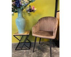 comfort living furniture - eetkamerstoel sylvia - velvet/velours - steven 2 - bruin