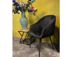 comfort living furniture - eetkamerstoel sylvia - velvet/velours - zwart