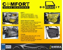Comfort Mat DOORKIT M | Dempingspakket voor 2 Autodeuren | Ontdreunen en isoleren van 2 deuren