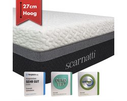 Comfort Matras 140x200 met Bamboe Tijk - 27 cm hoog - 2in1 Traagschuim / Koudschuim matrassen - 140 x 200 cm Logeermatrassen
