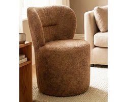 Comfort Poef van stof 80x50x45 cm - Comfortabel met rugleuning - Bruin - Zitzak stoel