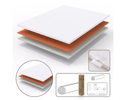 comfortabel H3 matras 120 x 200 cm wit met oranje schuim, medium stevig, wasbare hoes, Oeko Tex gecertificeerd